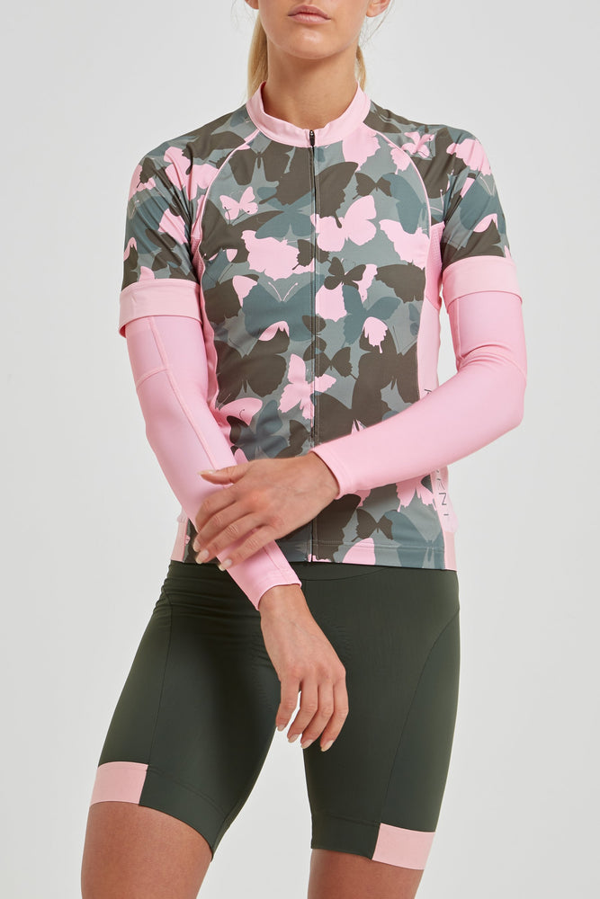 Shield Sleeves Arm Warmers (Solid Butterfly Camo Pink)