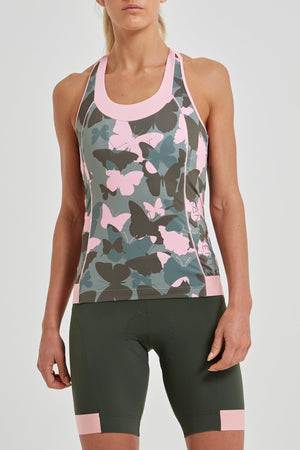 Power T-Back Tank Top (Butterfly Camo Print)