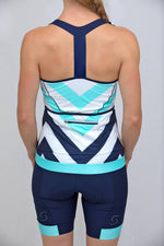 Power T-Back Tank Top (Caprio Mint Chevron print)